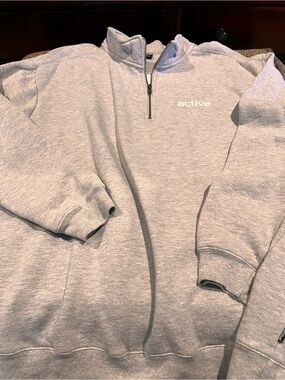 Active USA Light Gray Quarter-Zip Sweatshirt